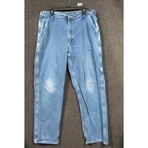 Carhartt B13 Washed Denim Loose Fit Jeans Mens Size 40x34 Blue Workwear B13 DST